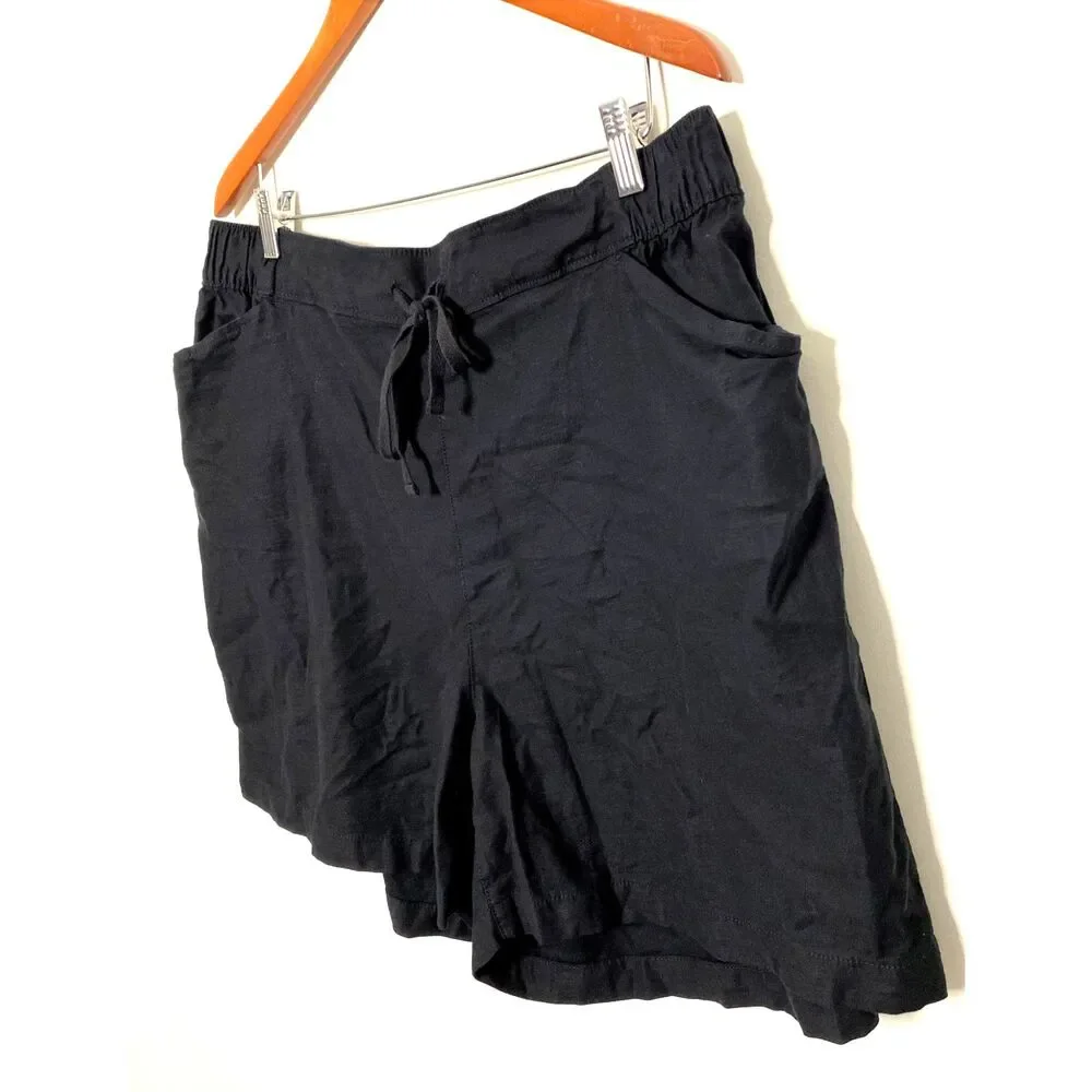 Lane Bryant The Softest Short Cotton Blend Black Pull On Drawstring Sz 18/20 - Picture 9 of 9